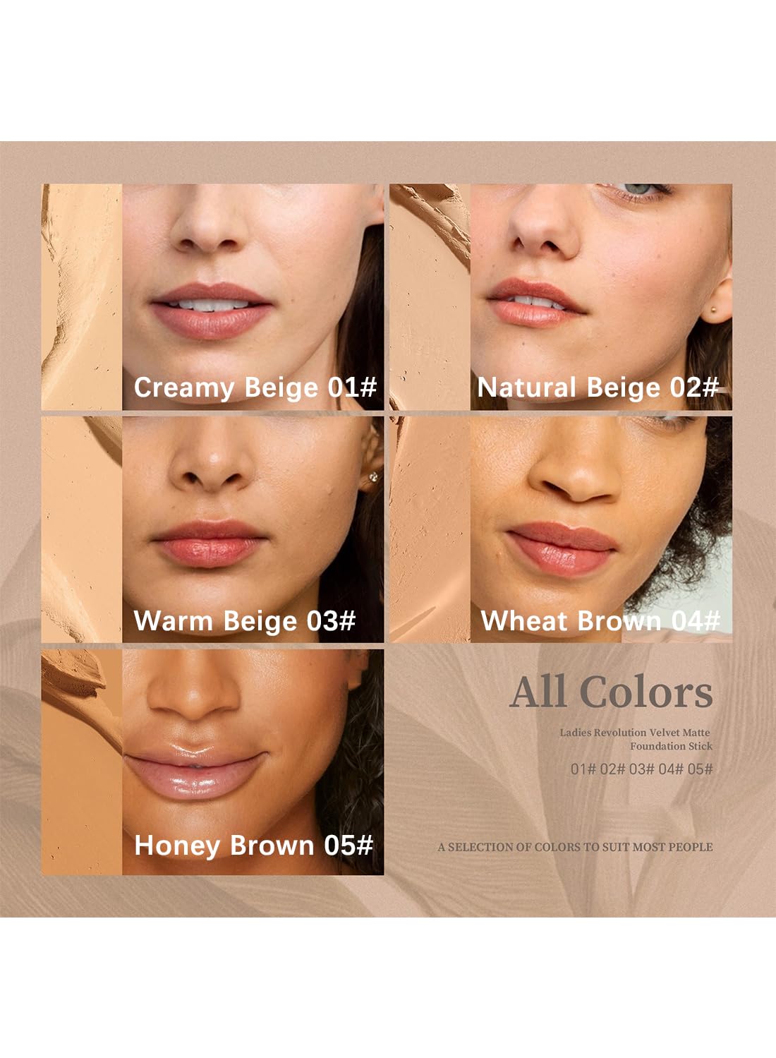 Foundation Liquid, Lightweight Foundation Stick, Sweat and Water Resistant for Women-Warm Beige 03#