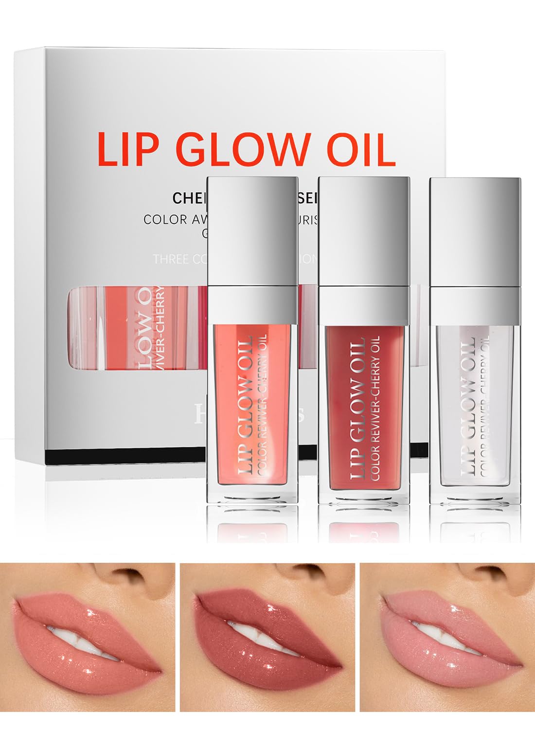 3Pcs Glossy Lip Oil Set