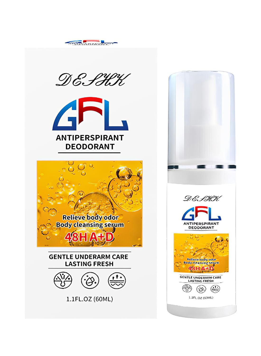 Antiperspirant Deodorant Spray, Gentle Underarm Care, Long Lasting Fresh, 48 Hour Sweat and Odor Protection, Relieve Body Odor, for Unisex 60ml
