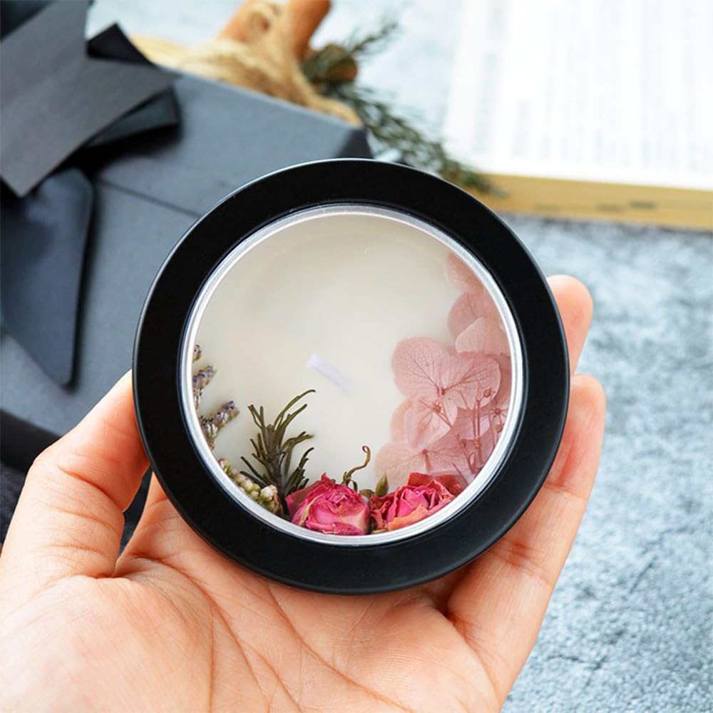 Preserved Flower Scented Candle, Natural Essential Oil Fragrances Candles for Bath Yoga Sleep Wedding Gifts Home Décor 75g