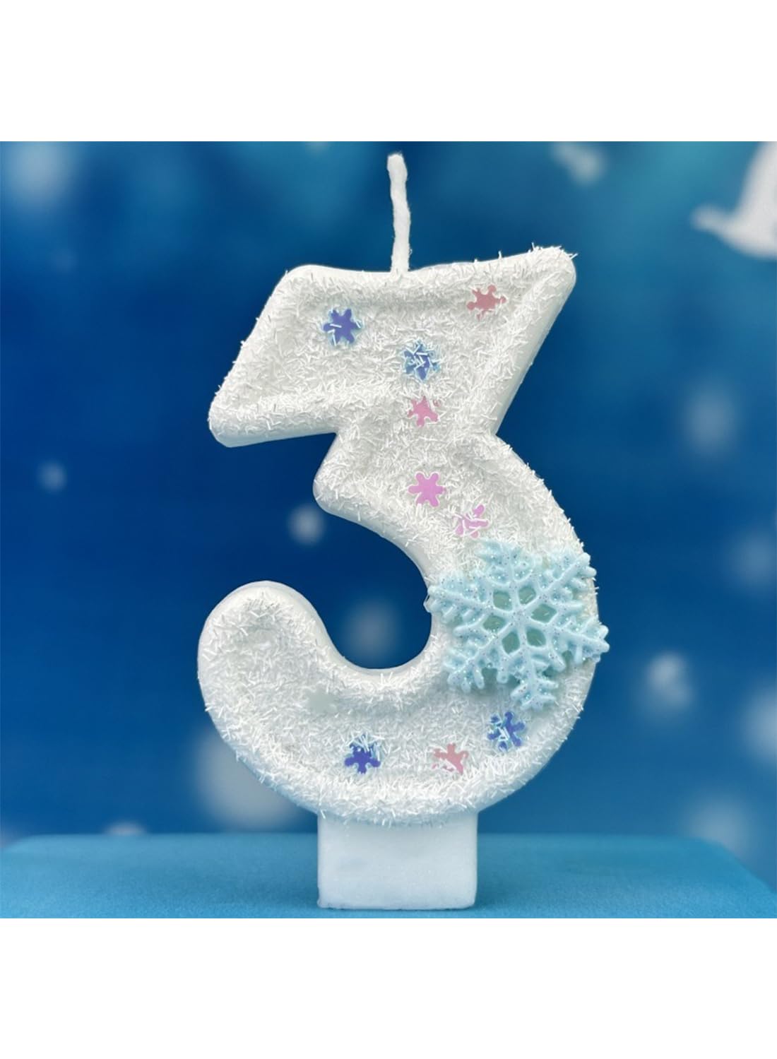 White Snowflake Cake Candle