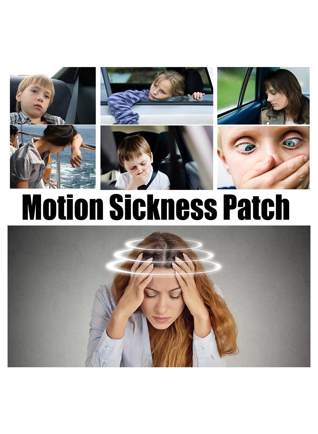 Motion Sickness Patch, Fast Acting Sea Sickness Patches Behind Ear - 36 Pcs