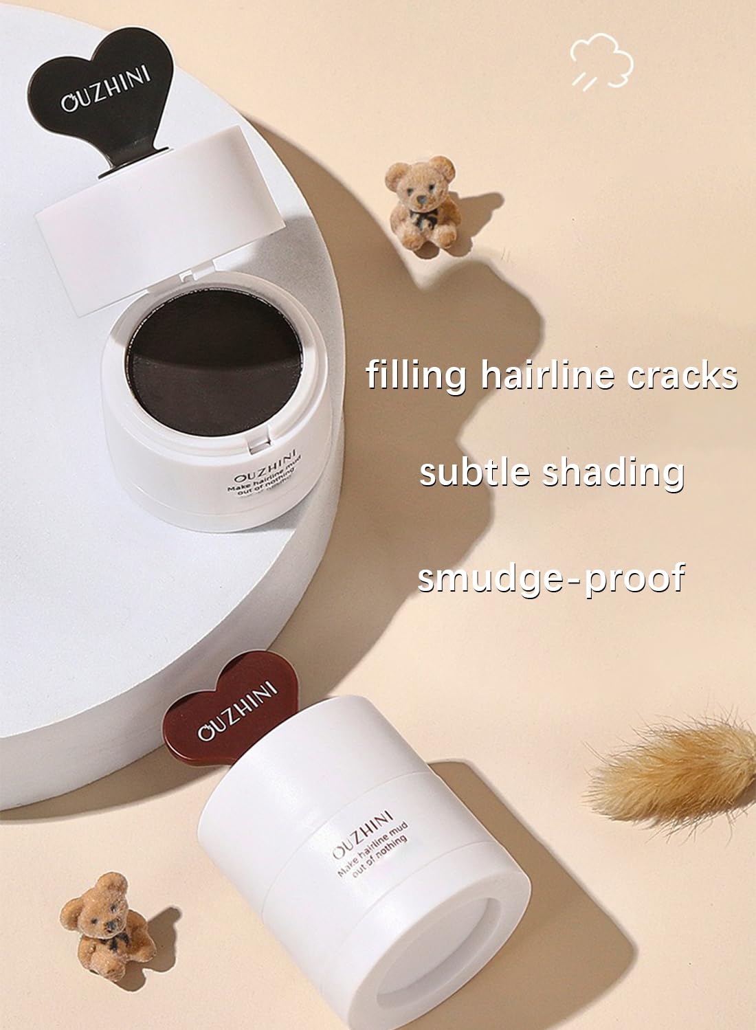 Instantly Hair Shadow Stick with Puff Touch, Root Touch Up Hair Powder with Puff Touch, Root Cover Up Hair Color for Thinning Grey Hairline, Hair Root Concealer for Women and Men 4G