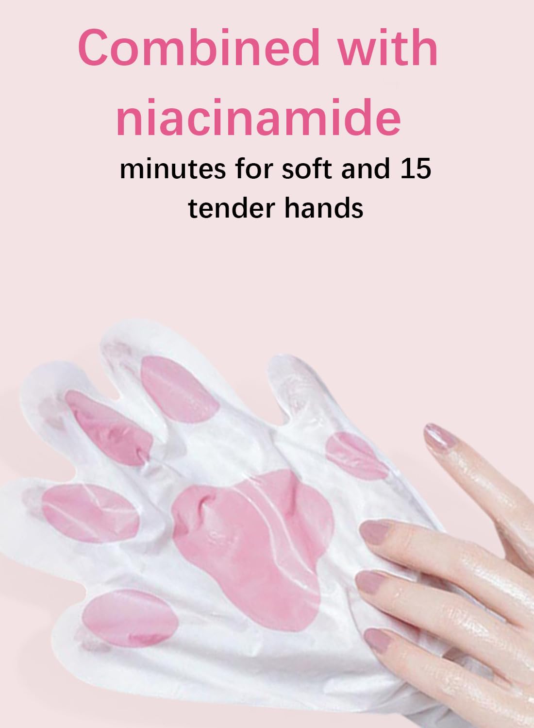 Hand Mask with Nicotinamide and Hyaluronic Acid, Moisturizing Hydrating Hand Mask, Hand Repair Soothing Gloves for Dry Hands Treatment, Remove Dead Skin, Hand Care 1 Pair