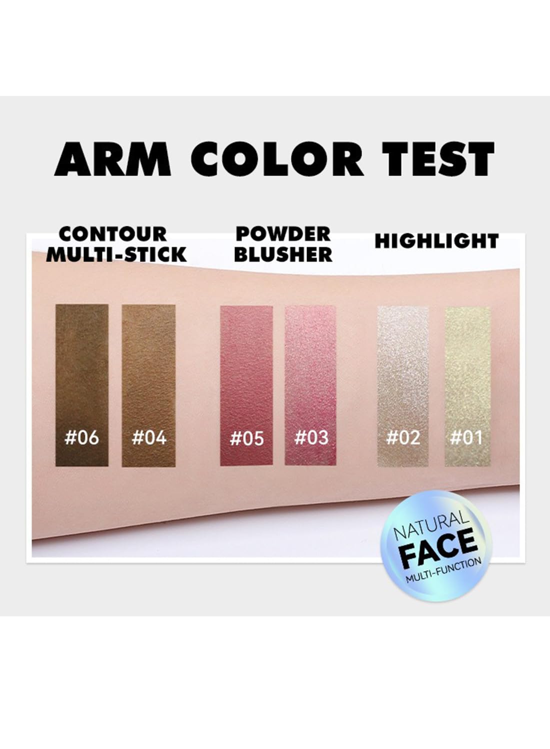Contour Stick, Natural Multi-Function Long Lasting Waterproof Highlighter Stick, Lightweight Smooth Bronzer Stick, Non Stick Blush Stick Makeup for All Skin