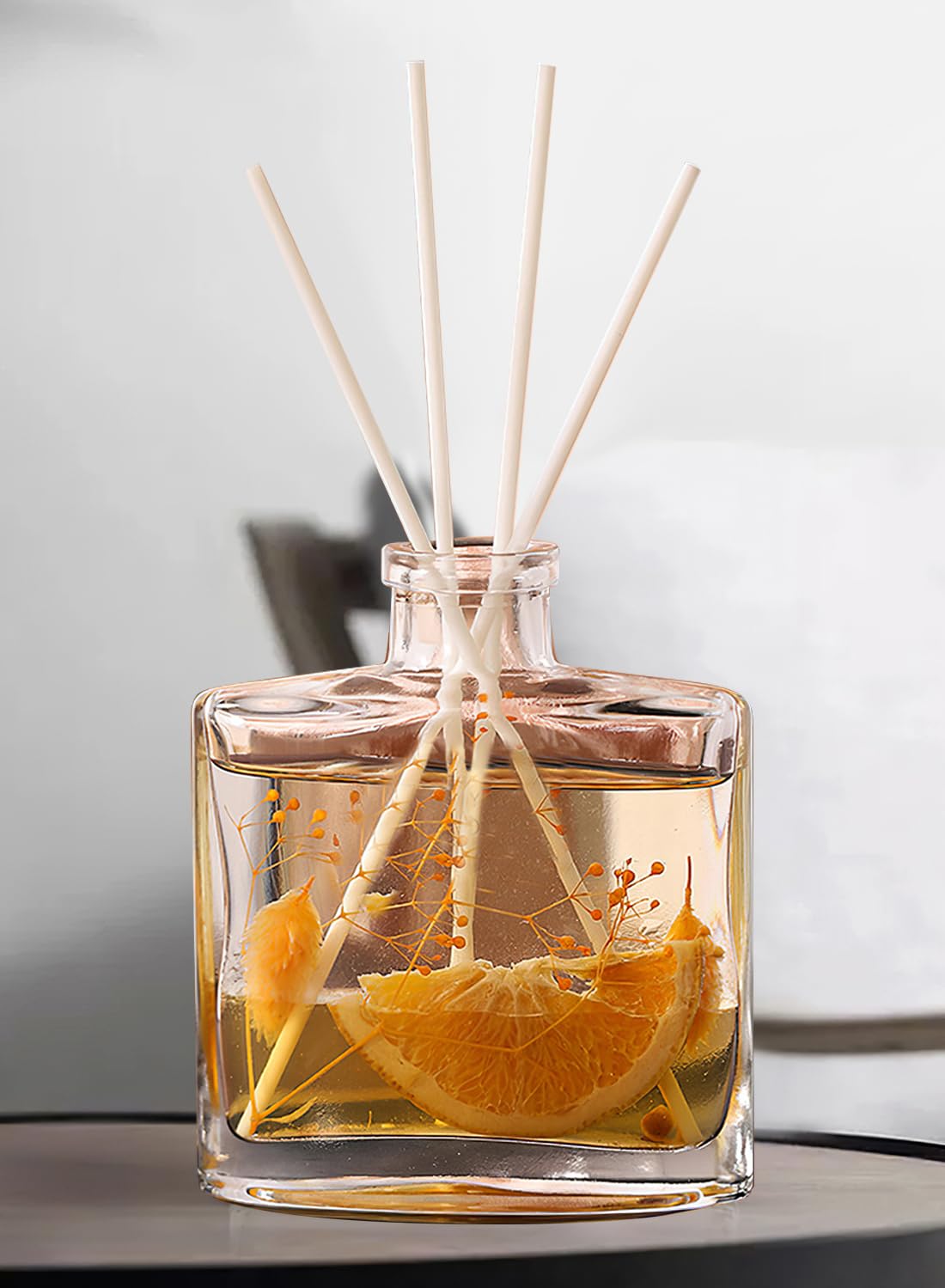 Flower Reed Diffuser Set with Incense Diffuser Sticks and Preserved Flower, Elegant Home Fragrance for Home Decor, Living Room, Bathroom, Kitchen, Odor Elimination 120ml