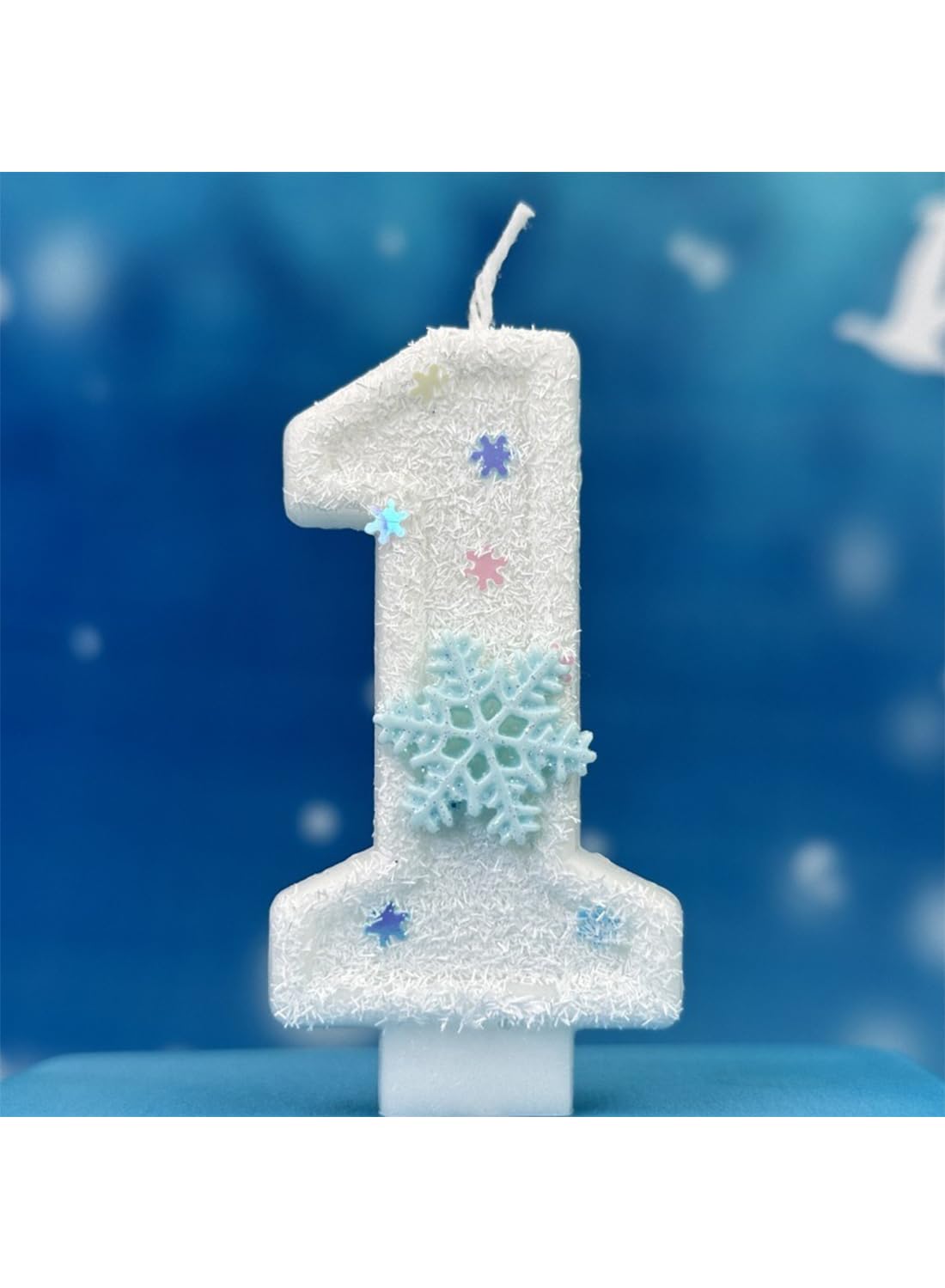 White Snowflake Cake Candle