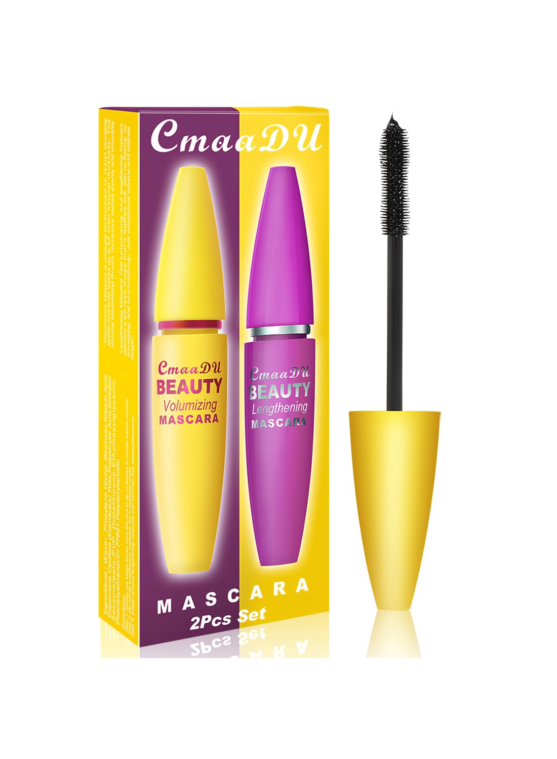 2Pcs 4D Silk Fiber Lash Mascara, Waterproof & Long-Lasting, Long Natural Thickening Lengthening Eye Makeup No Clumping, No Smudging Lasting All Day (Pack of 2)
