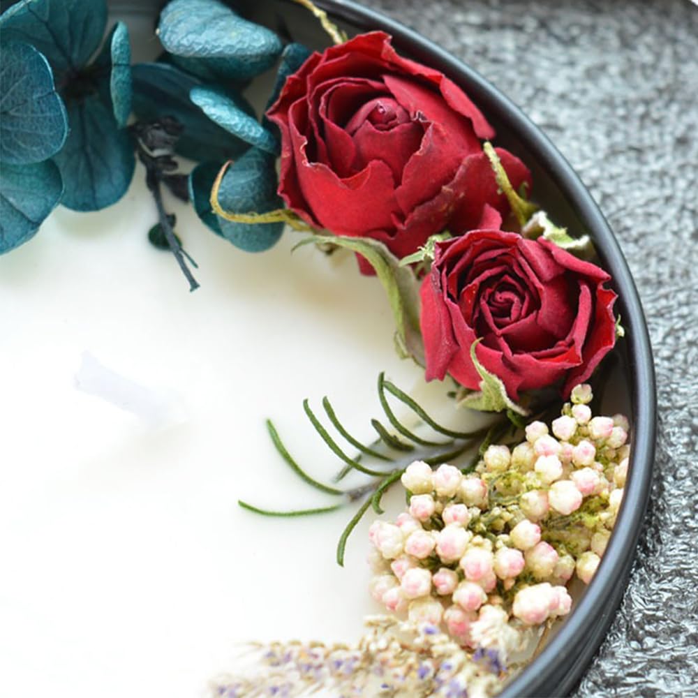 Preserved Flower Scented Candle, Natural Essential Oil Fragrances Candles for Bath Yoga Sleep Wedding Gifts Home Décor 75g