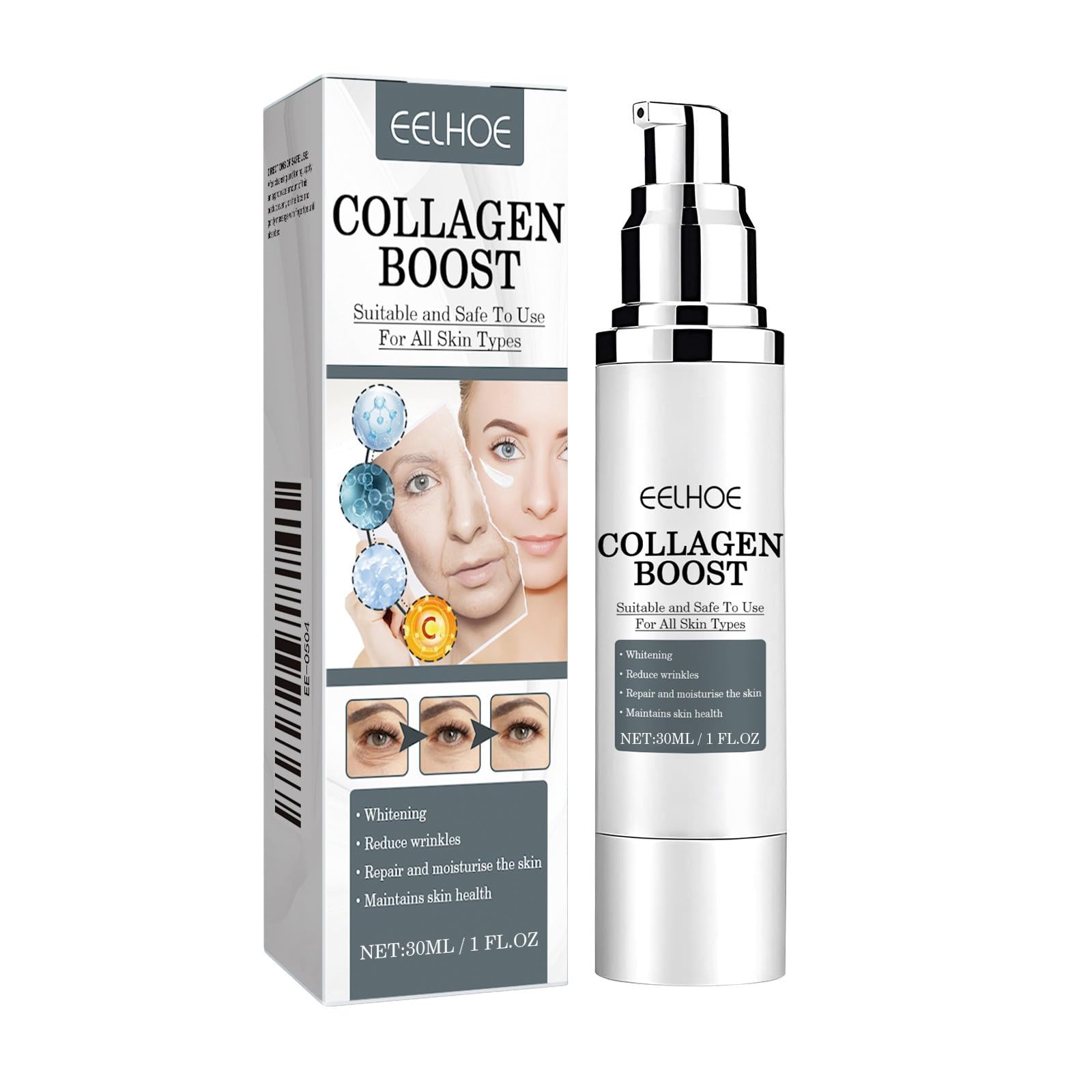 Collagen Boost Anti-Wrinkle Cream, Brightening Facial Cream, 30ml