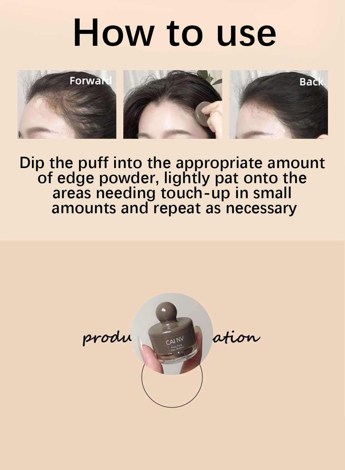 Instantly Hair Shadow Stick with Puff Touch, Root Touch Up Hair Powder, Root Cover Up Hair Color for Thinning Grey Hairline, Hair Root Concealer for Women and Men 4G