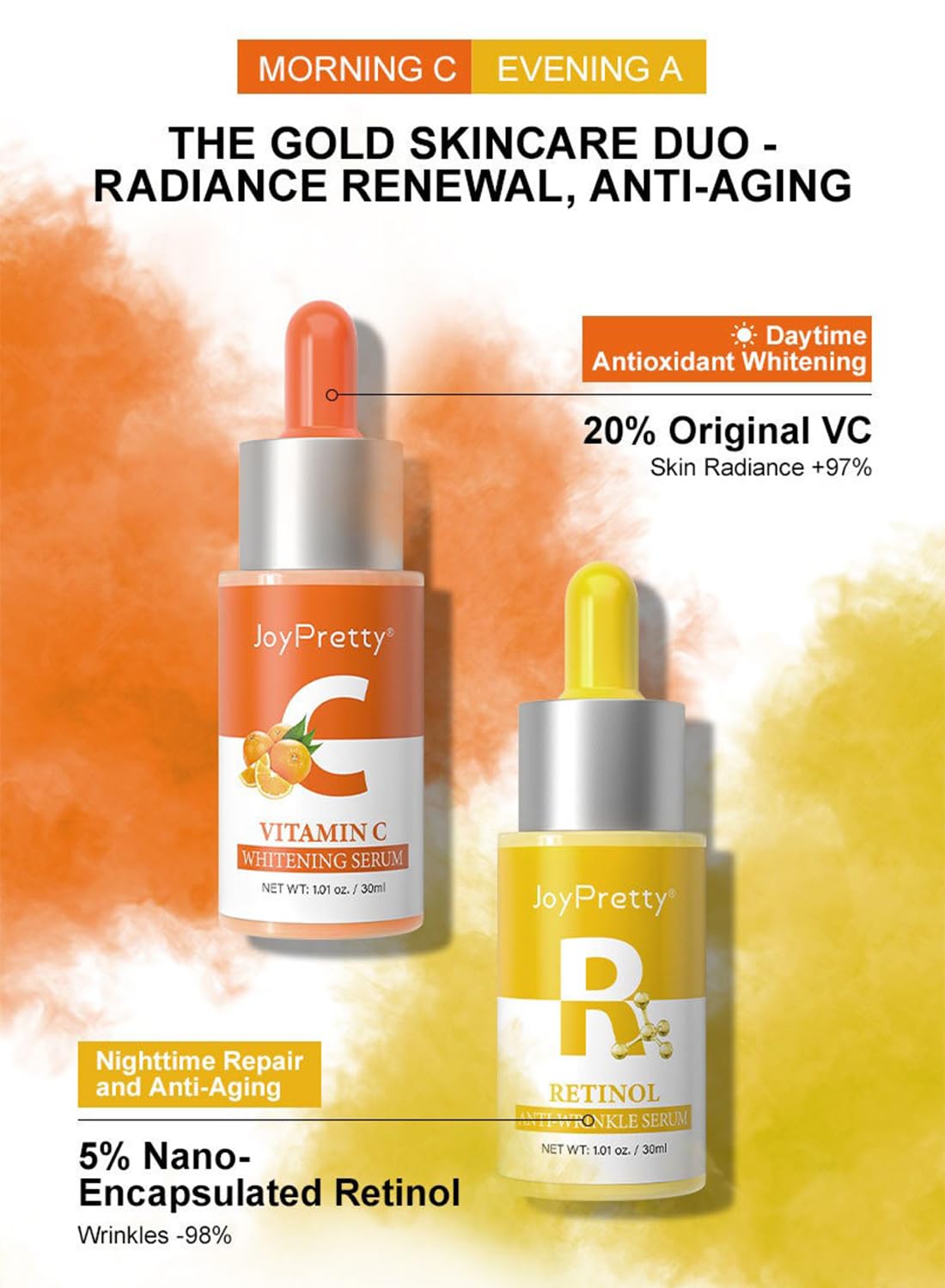 Facial Serum Kit, Anti-Aging Day & Night Face Treatment Essence Set