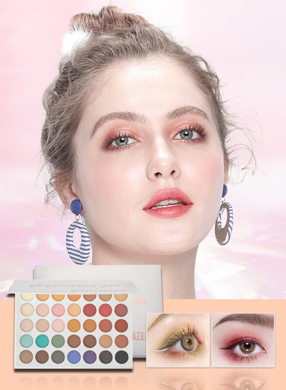 35 Colors Eyeshadow Palette, Long Lasting Highly Pigmented Matte and Shimmer Eye Shadow Makeup Palette, Eye Shadow Palette Gift Set for Girl Woman