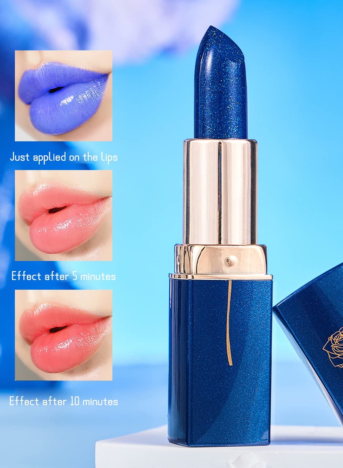 Magic Color Changing Lipstick, Moisturizing Long Lasting Waterproof Lightweight Non-Stick Cup Lip Gloss, Smooth Lip Tint for Women 1Pcs