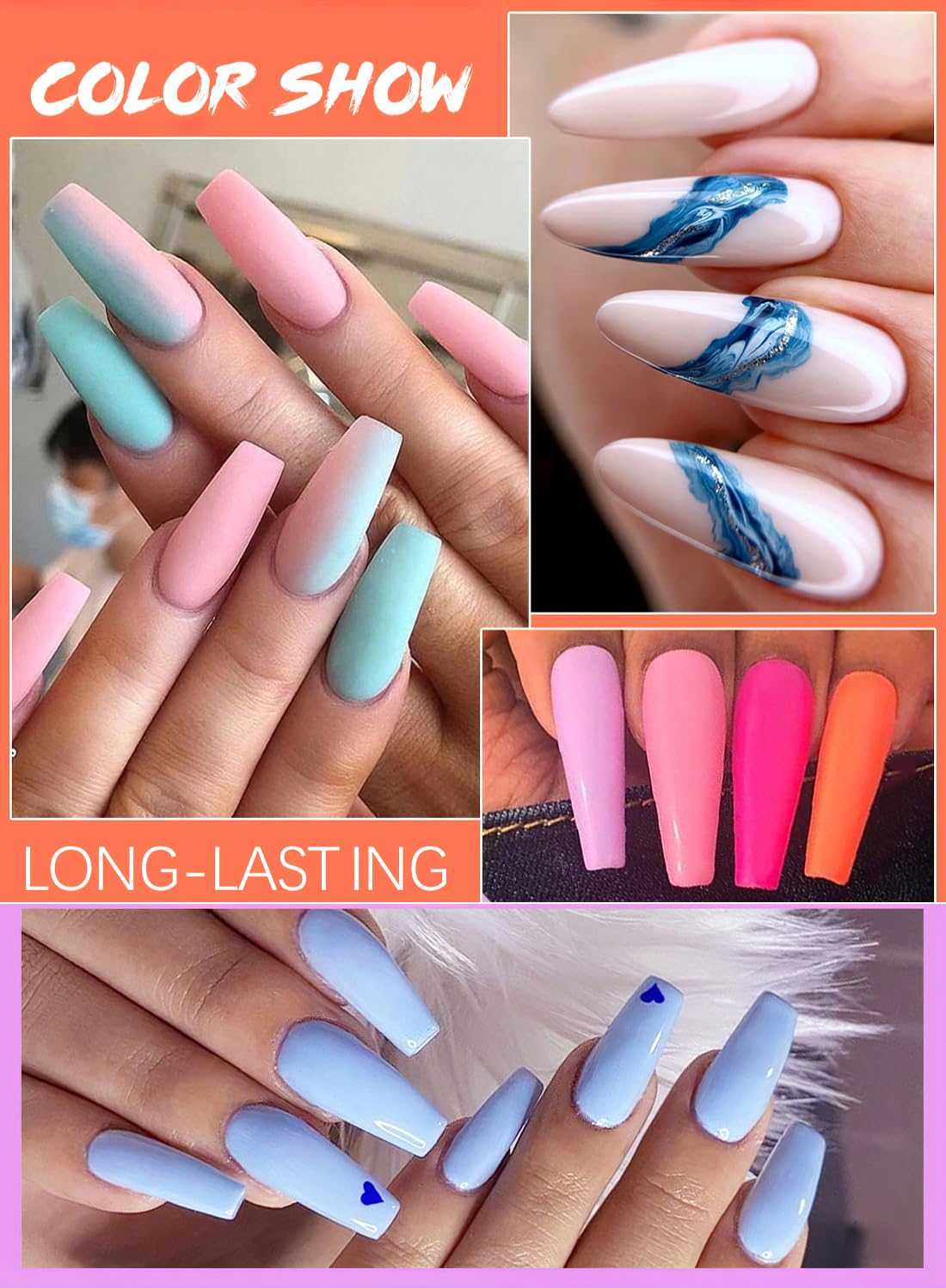 23Pcs Gel Nail Polish Set, Soak off Nail Lamp Gel Polish Starter Set with Base Gel Top Coat Matte Top Coat, for Nail Art Salon Home, Gift for Women