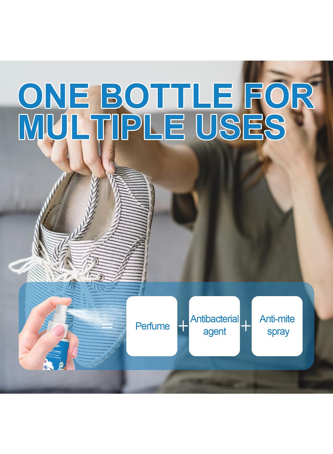 Shoes & Socks Bacteriostatic Deodorizing Spray, Shoe Odor Eliminator Spray 100ml