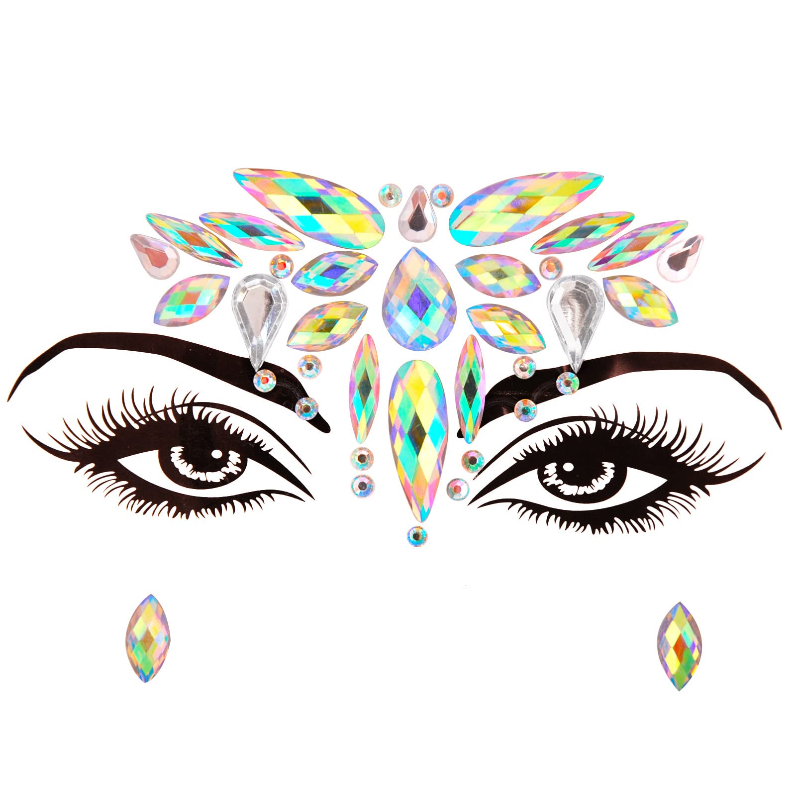 Face Gems, Glitter Temporary Tattoo Sticker