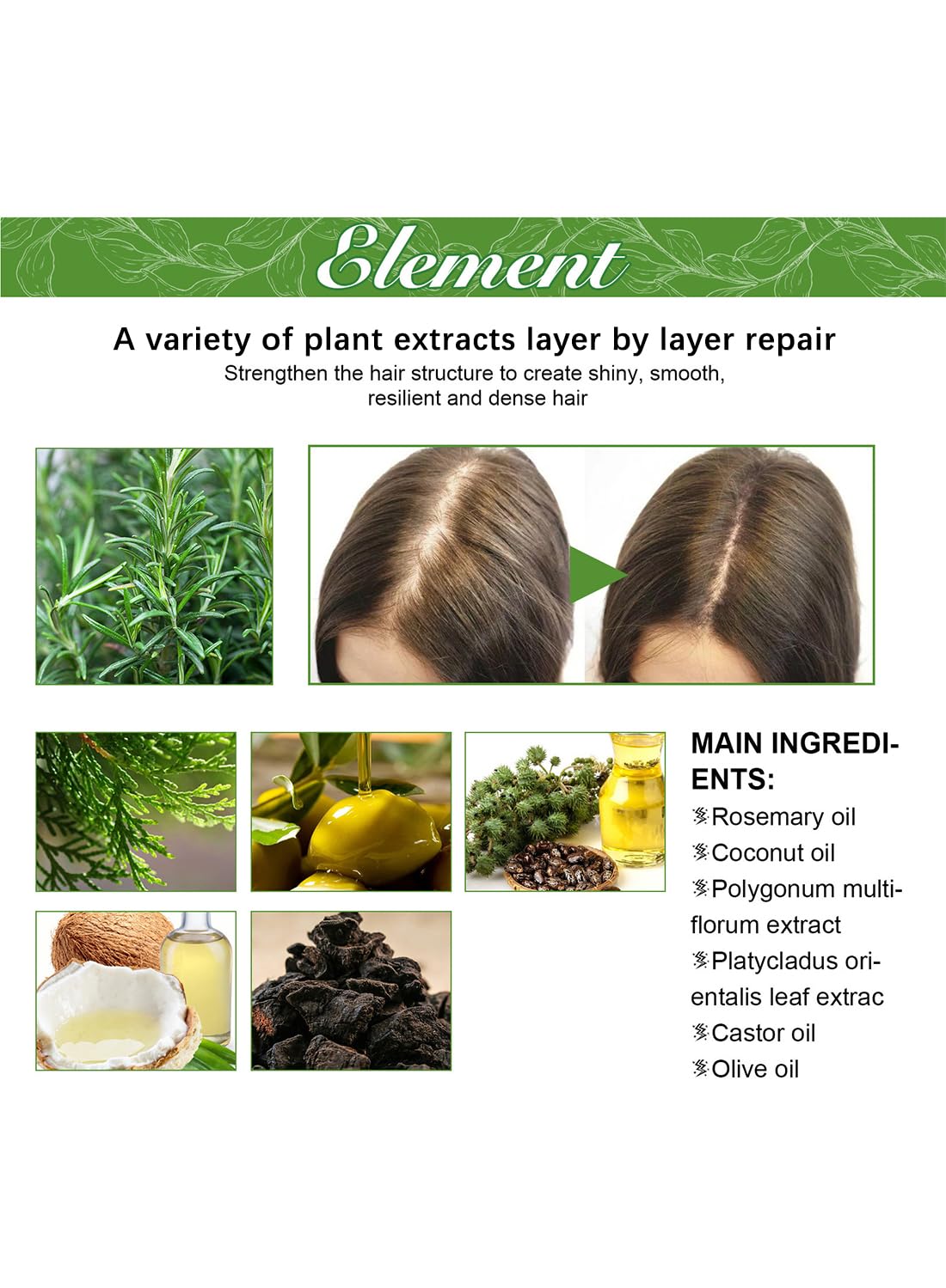 Hair Growth Oil 100% Natural Rosemary Hair Growth Essential Oil to Help Stimulate New Hair Growth and Strengthen Hair Follicles and Moisturize Scalp and Encourage Thicker Fuller Hair 60ml
