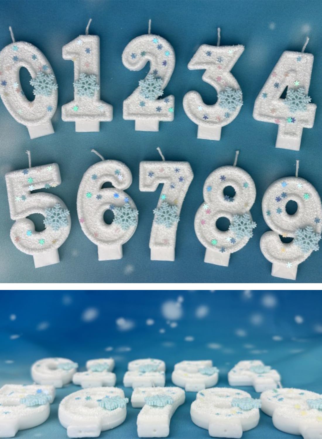 White Snowflake Cake Candle