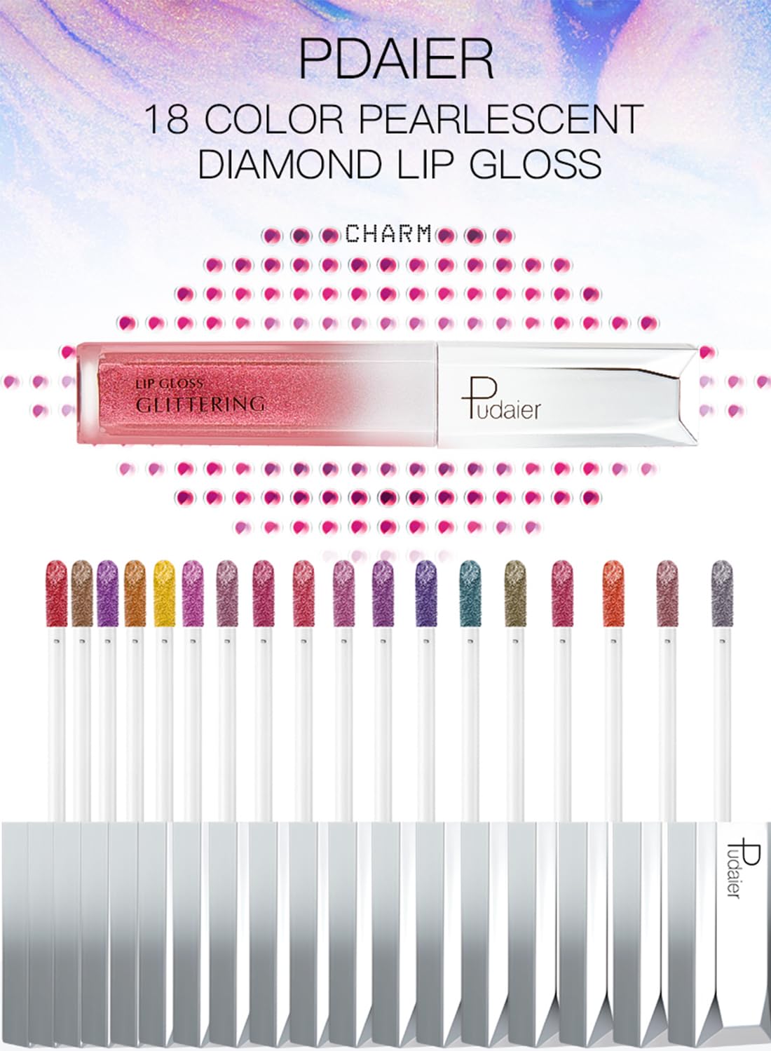Glitter Lip Gloss, Shimmer Metallic Liquid Lipstick, Moisturizing Waterproof Long Lasting Multi-Used Lip Makeup for Party DIY Daily Use, for Lips Cheeks Eyes