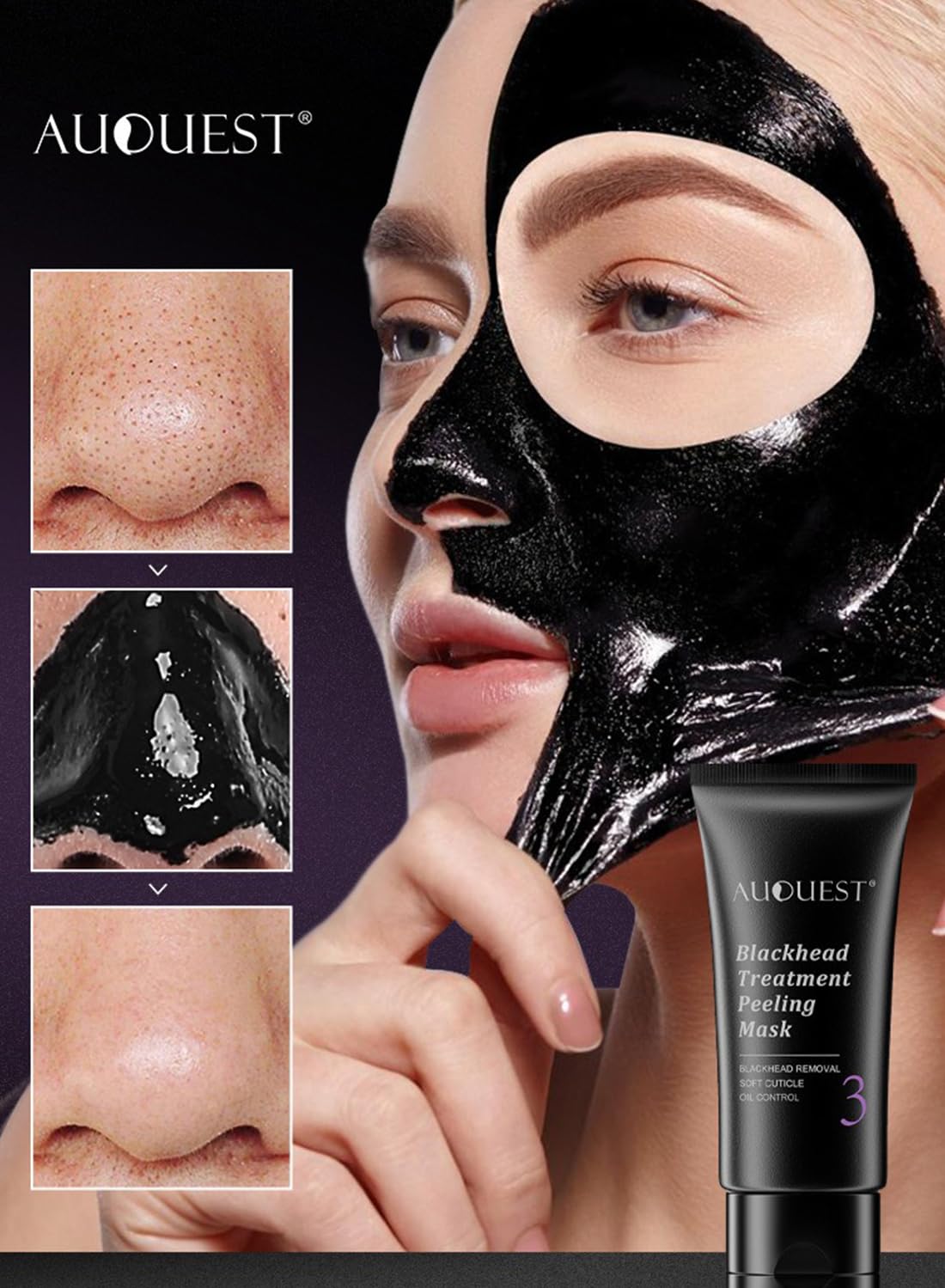 Blackhead Remover Mask, Peel Off Facial Cream Remove Blackheads, Clean Skin 50g