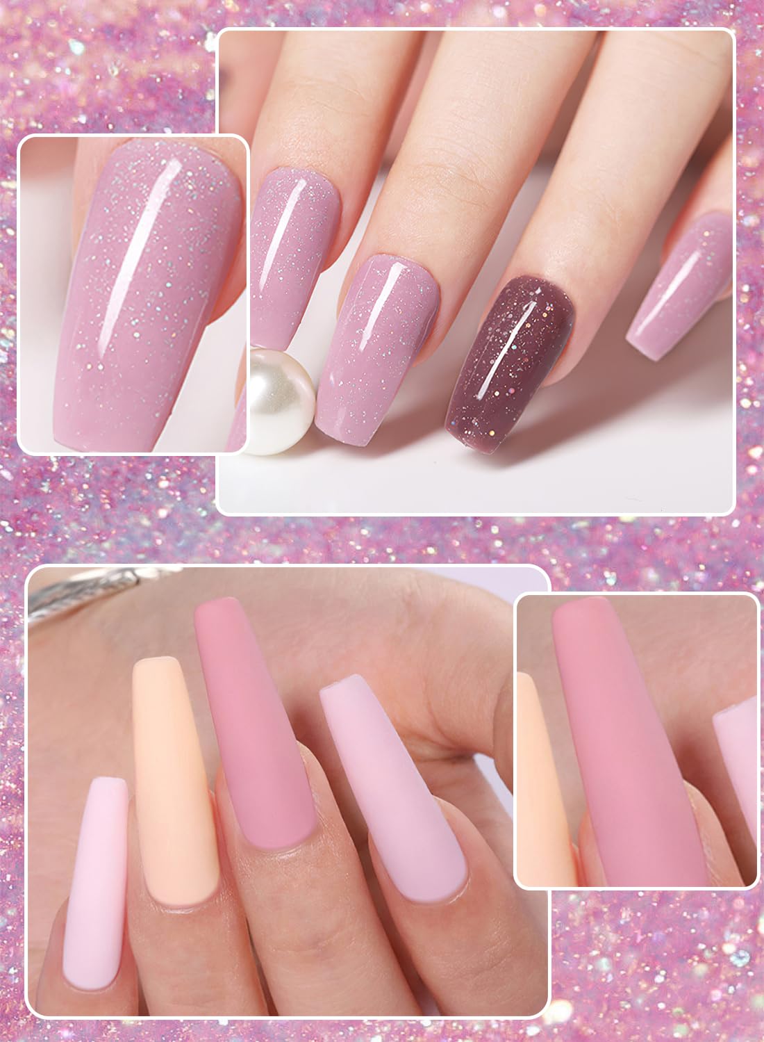 23Pcs Gel Nail Polish Set, Soak off Nail Lamp Gel Polish Starter Set with Base Gel Top Coat Matte Top Coat, for Nail Art Salon Home, Gift for Women