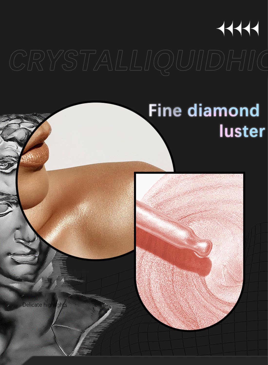 Liquid Highlighter, Shimmer Glitter Body Oil, Long Lasting Waterproof High Shiny Illuminator