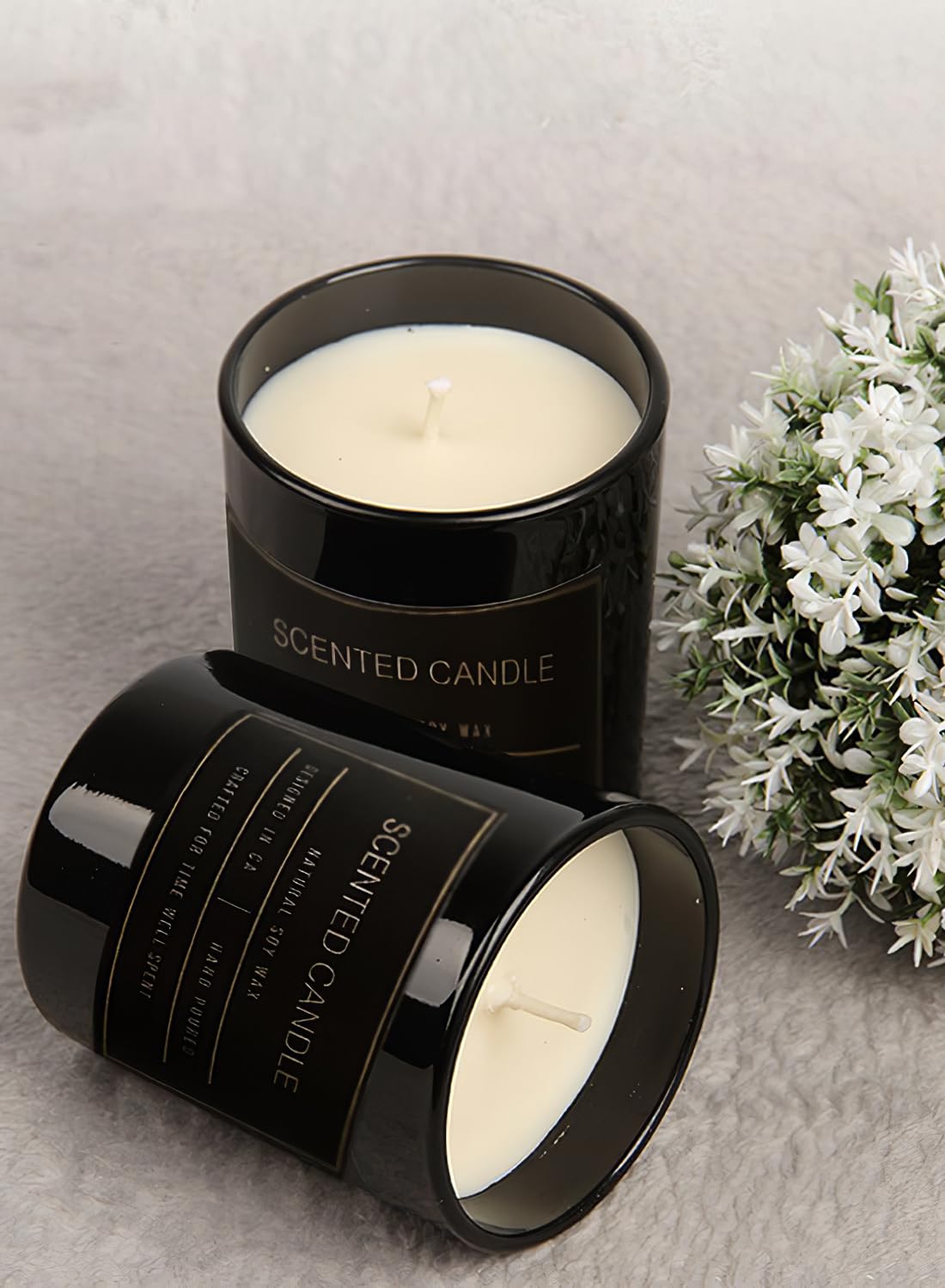 Scented Candles, Long Lasting Strong Fragrance Luxury Scented Soy Jar Candle, Candles for Home Scented, Candle Gift Set for SPA Bathing Yoga Travel, Stress Relief 53G
