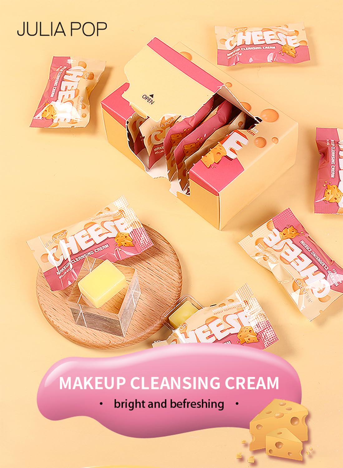 L&Wen Makeup Cleansing Balm, Natural Mild Cleansing Cream, Nourishing Refreshing Makeup Remover Balm, Deep Cleansing Face Wash Cleanser for All Skin Type 8Pcs