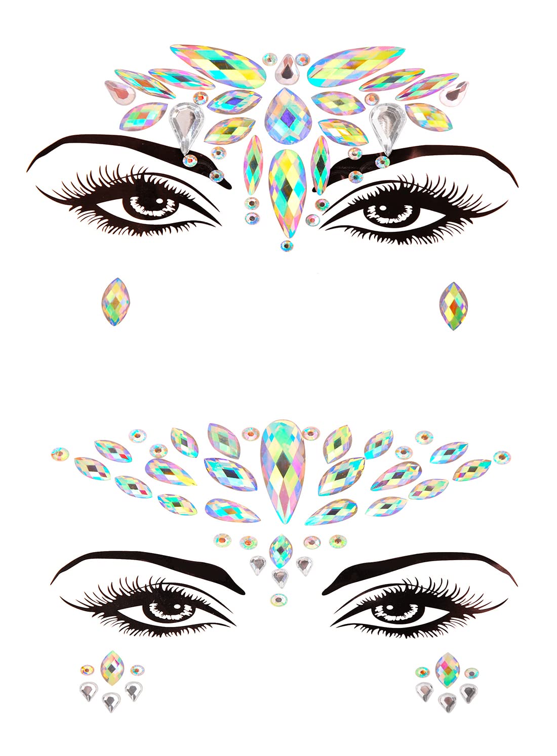 Face Gems, Glitter Temporary Tattoo Sticker