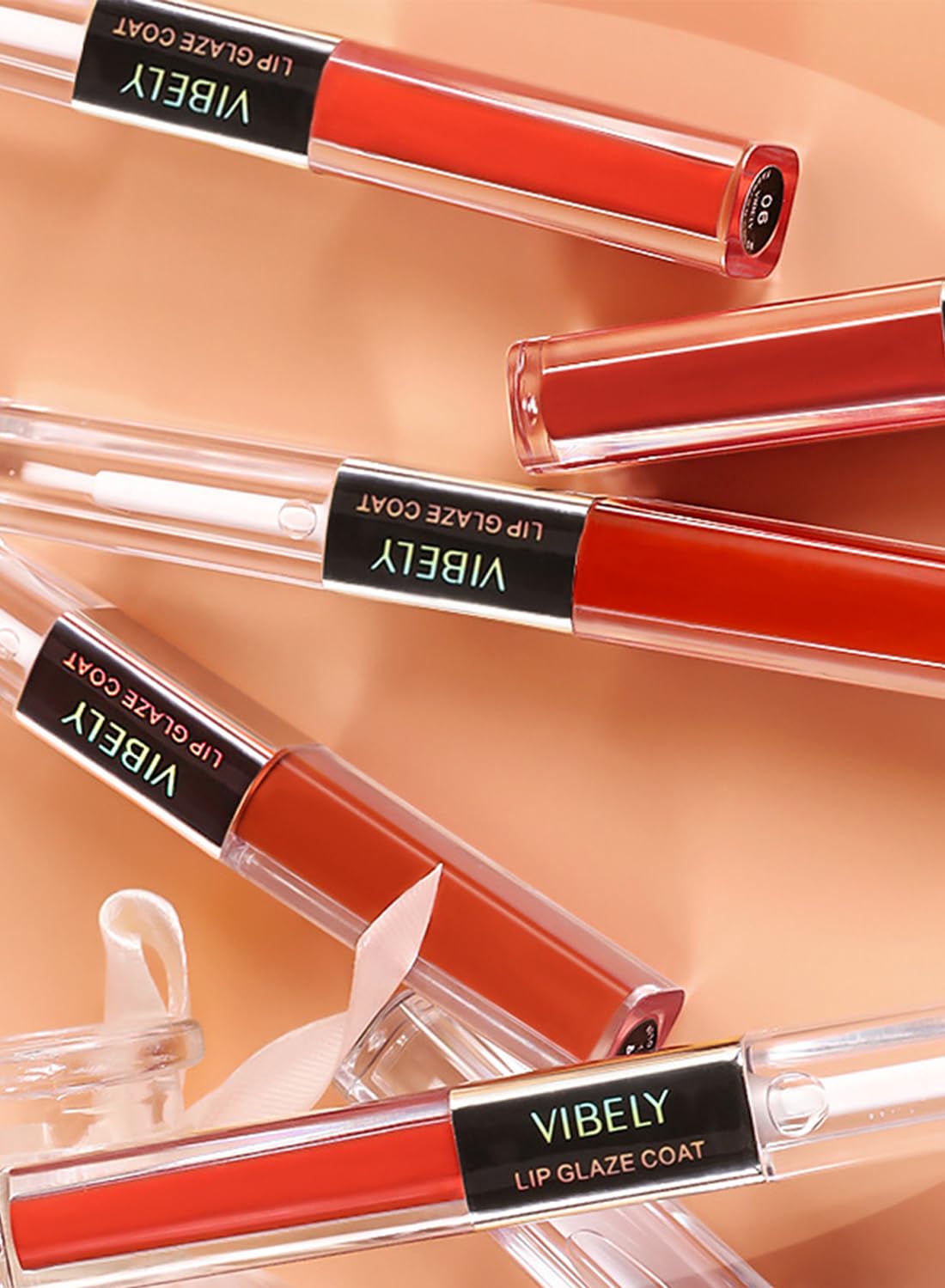 2 in 1 Velvet Matte Lip Gloss with Fixing Raincoat, Long Lasting Waterproof Double Head Lipstick Liquid, No Sticking Lip Makeup for Women