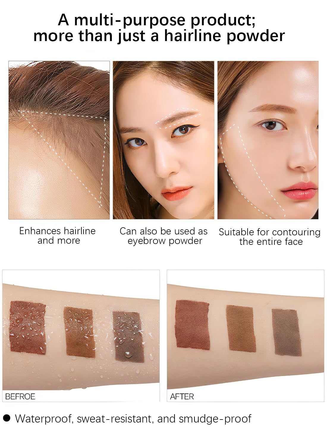Instantly Hair Shadow with Puff Touch, Root Touch Up Hair Powder Stick, Root Cover Up Hair Color for Thinning Grey Hairline, Hair Root Concealer for Women and Men 4G