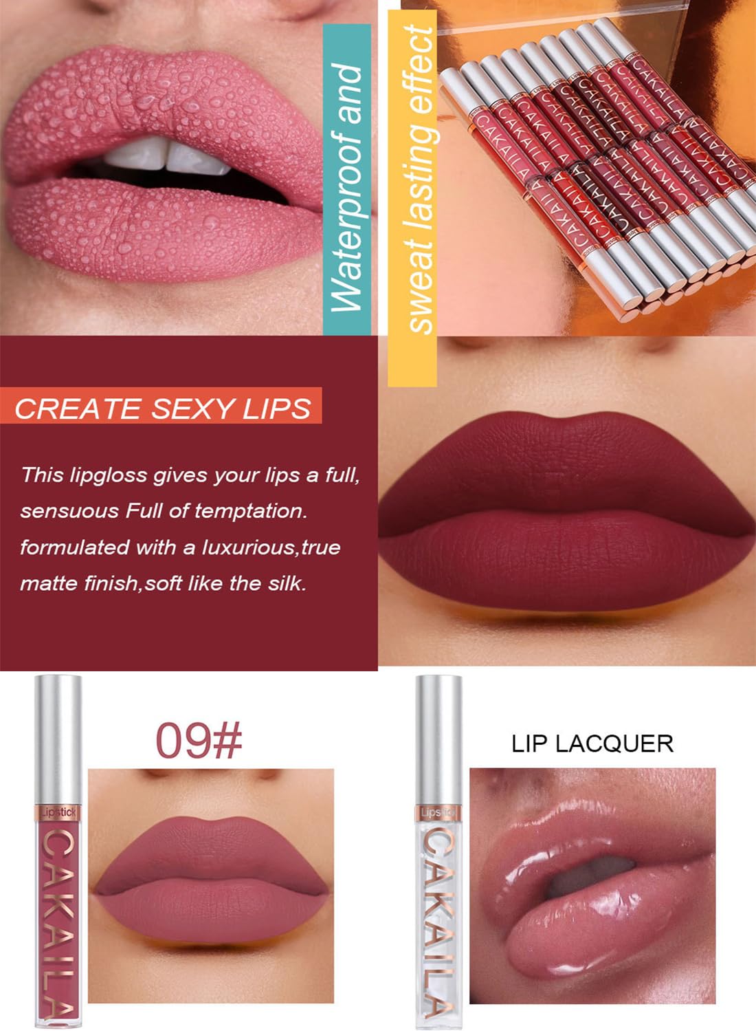 10Pcs Matte Liquid Lipstick Set Contains Smooth Lip Lacquer for Women