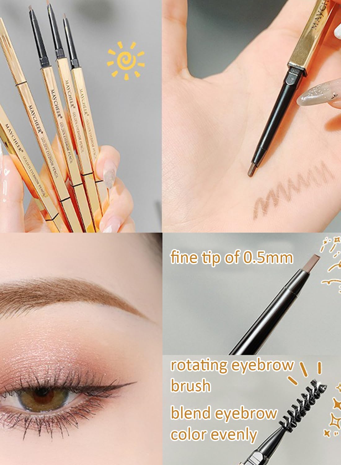 Eyebrow Pencil with Spiral Brush-Group 3