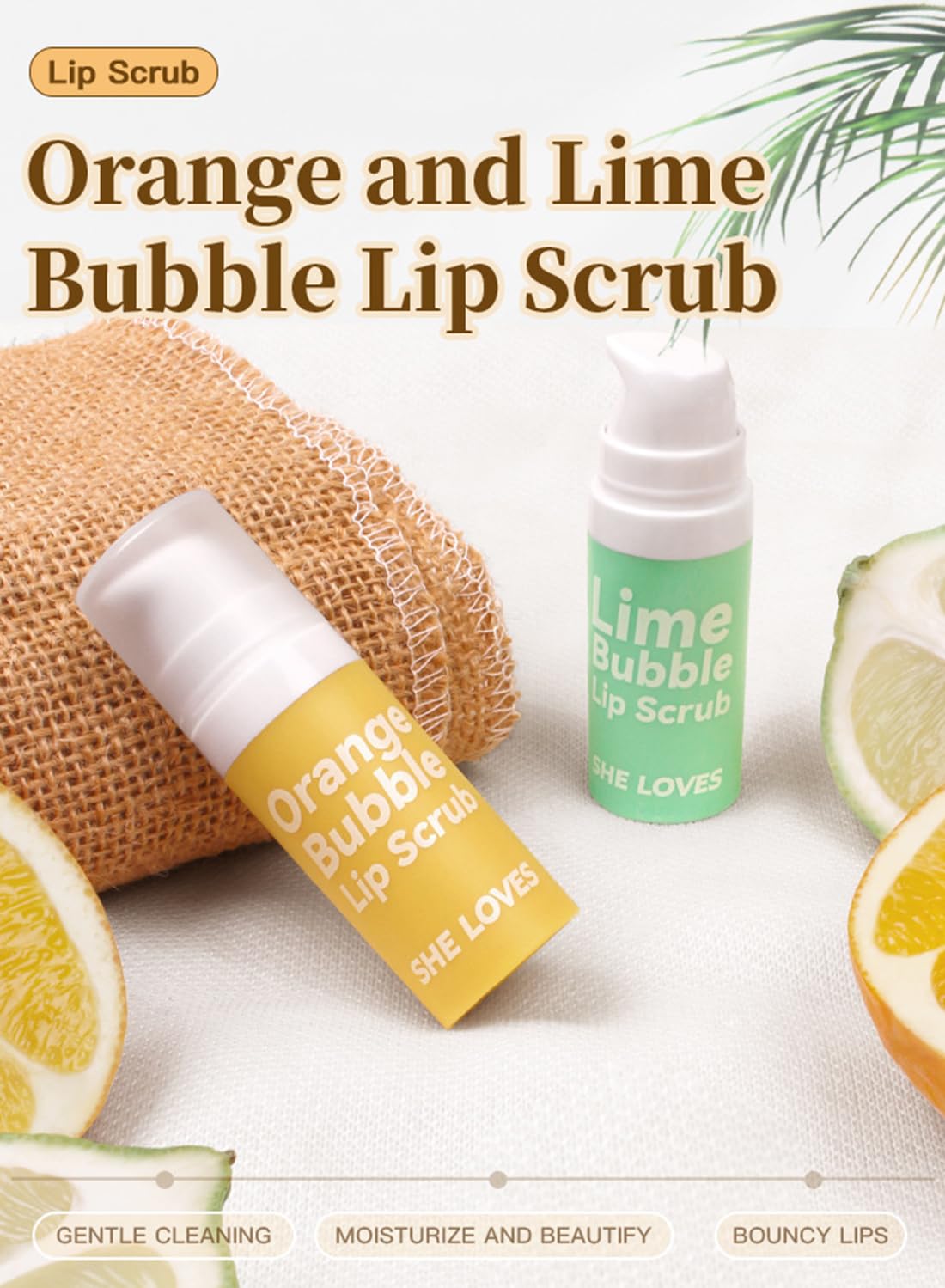 2Pcs Bubble Lip Scrub Set, Soft Mild Exfoliating Lip Makeup Gift Set, Deep Nourishing Lip Moisturizer, Fades Lines, Increases Lip Elasticity, Plumps Lips Yellow/Green