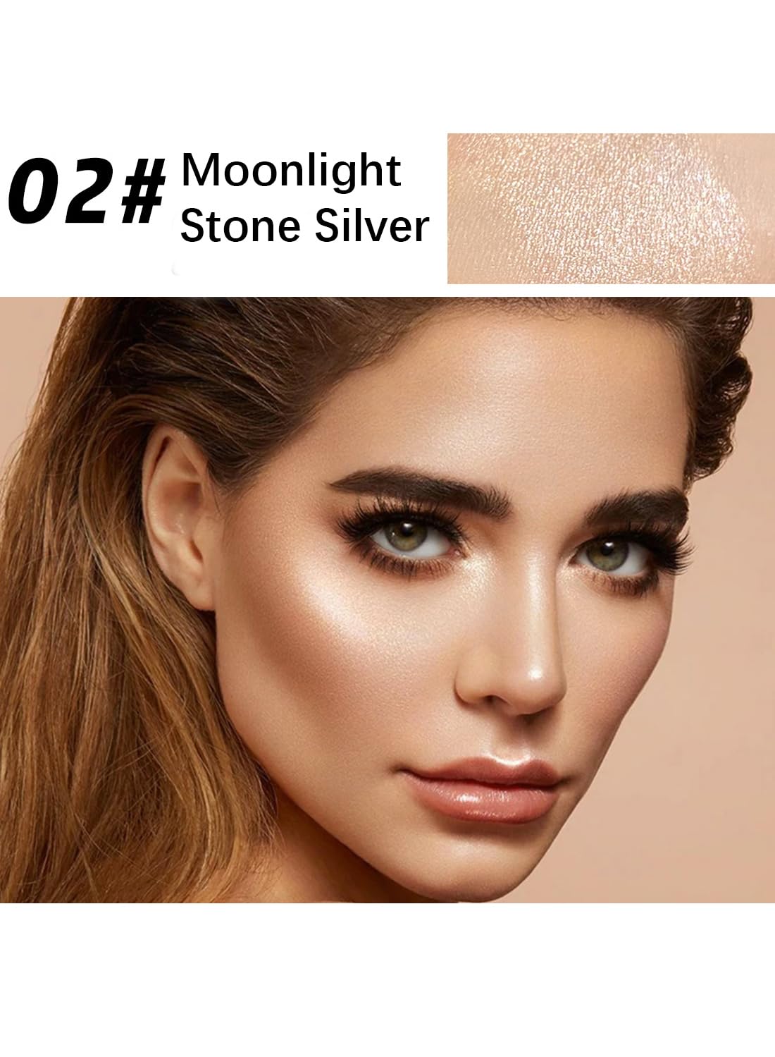 Highlighter Stick, Shine Shimmer Luminizer Waterproof Longlasting Non Greasy Body Illuminator, Sparkle High Gloss Glitter Powder Stick for Face Body