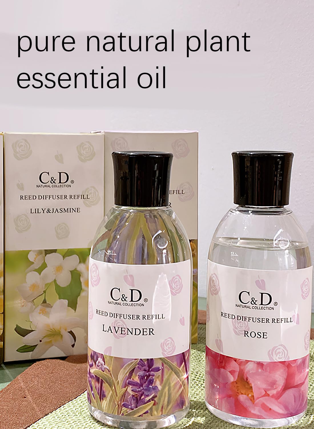 Reed Diffuser Refill, Fresh Natural Long Lasting Fragrance for Bedroom Bathroom Office Home Decor, Scented Gift Set, Reed Diffuser Oil Refill for Aromatherapy, Purify Air 180ml