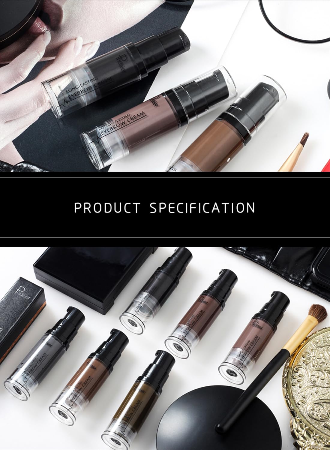 Eyebrow Dye Cream, Long Lasting Waterproof No Smudge Eyebrow Gel, Eyebrow Tint for Eyebrow Makeup & Eyebrow Styling 6g