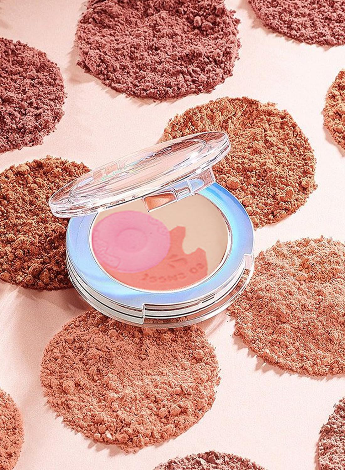 4 Pcs Multi-Colored Blush Powder Set, Long Lasting Contour and Highlighter Palette, Matte & Shimmer Finishes, Lightweight Makeup Gift Kit for Cheek and Eye