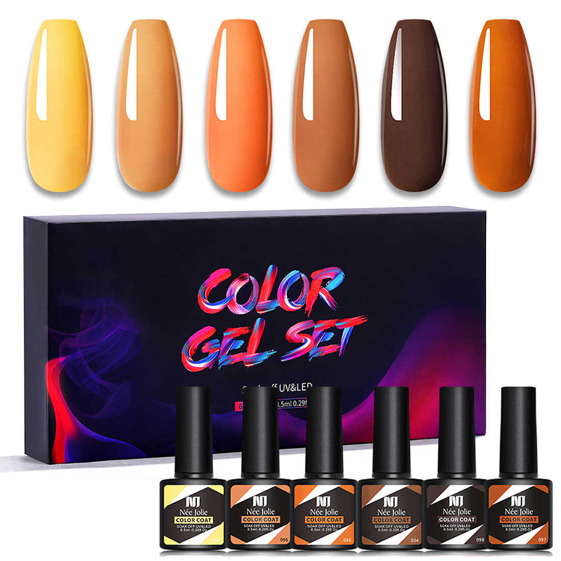 Nee Jolie 6 Color Nail Gel Polish Kit