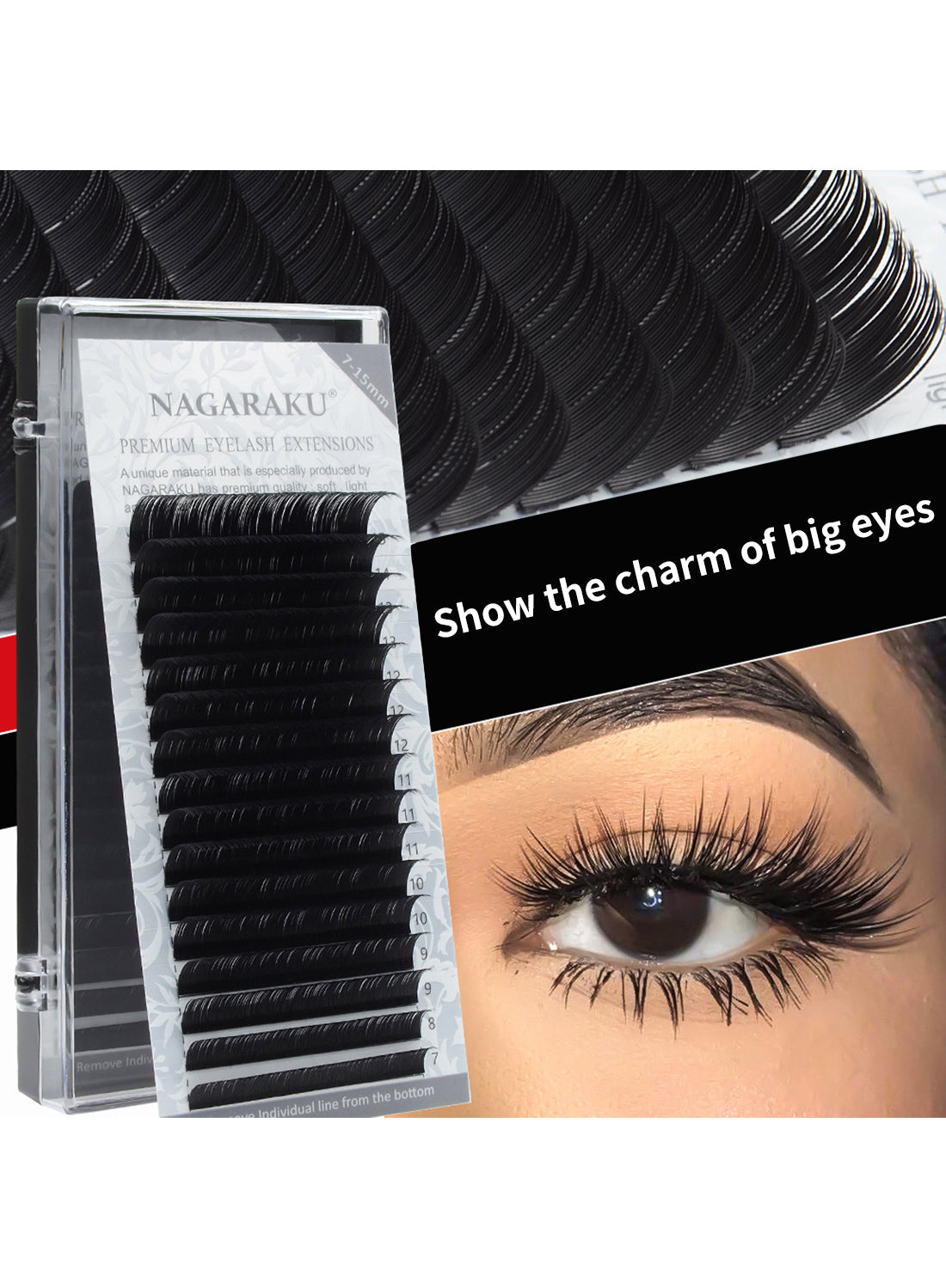 NAGARAKU Fake False Eyelashes Grafting  (7mm-15mm Mix)