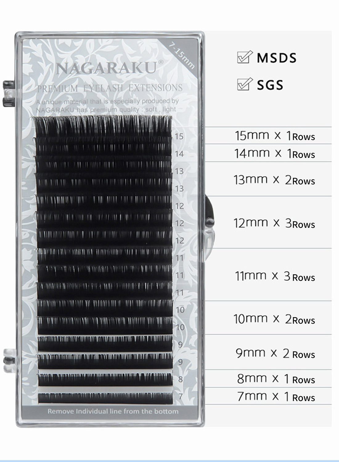 NAGARAKU Fake False Eyelashes Grafting  (7mm-15mm Mix)