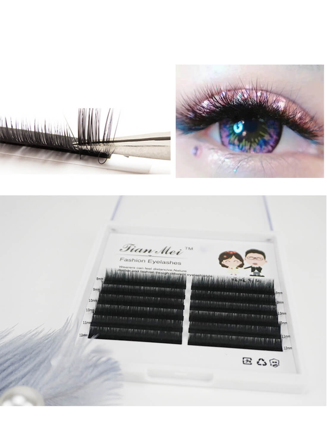 JIANMEI Fake False Eyelashes Grafting