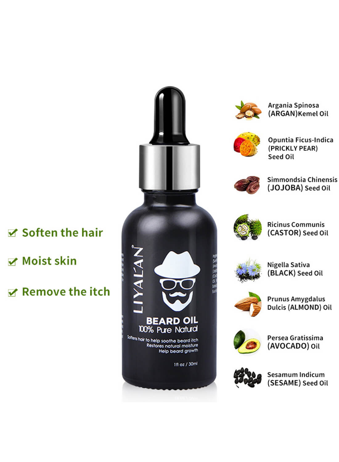 Liyalan Beard Care Oil Pure Natural