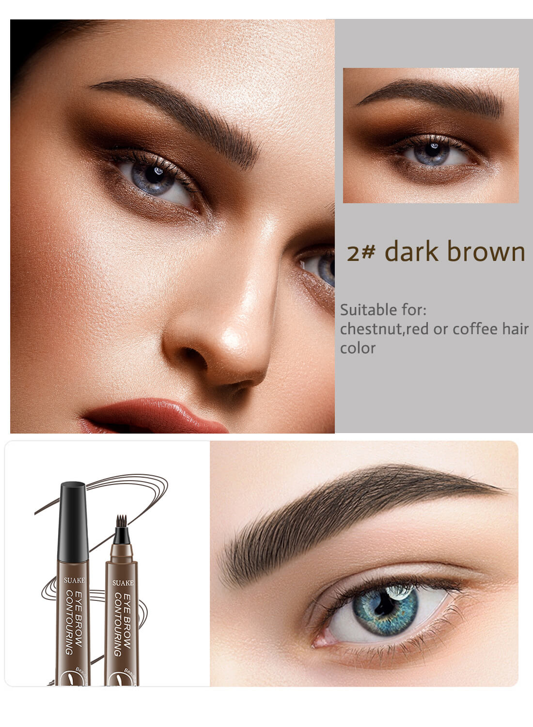 Eyebrow Pen Liquid with a Micro-Fork Tip