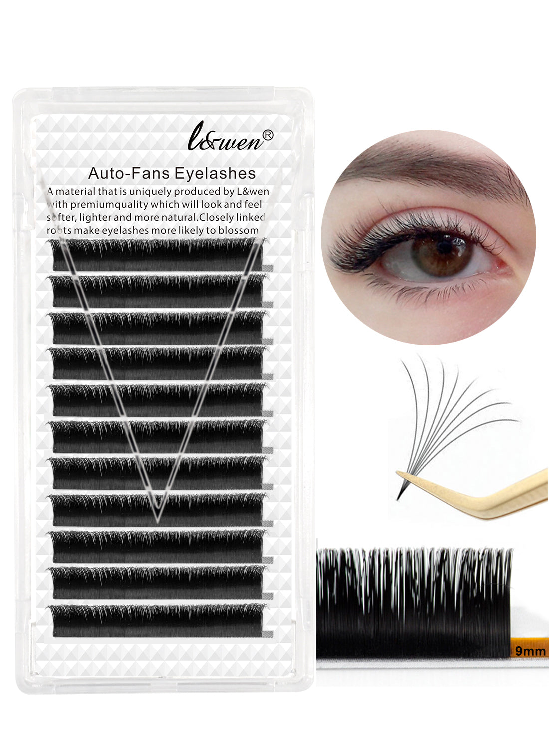 L&wen Auto Fans Fake False Eyelashes for Extension Grafting