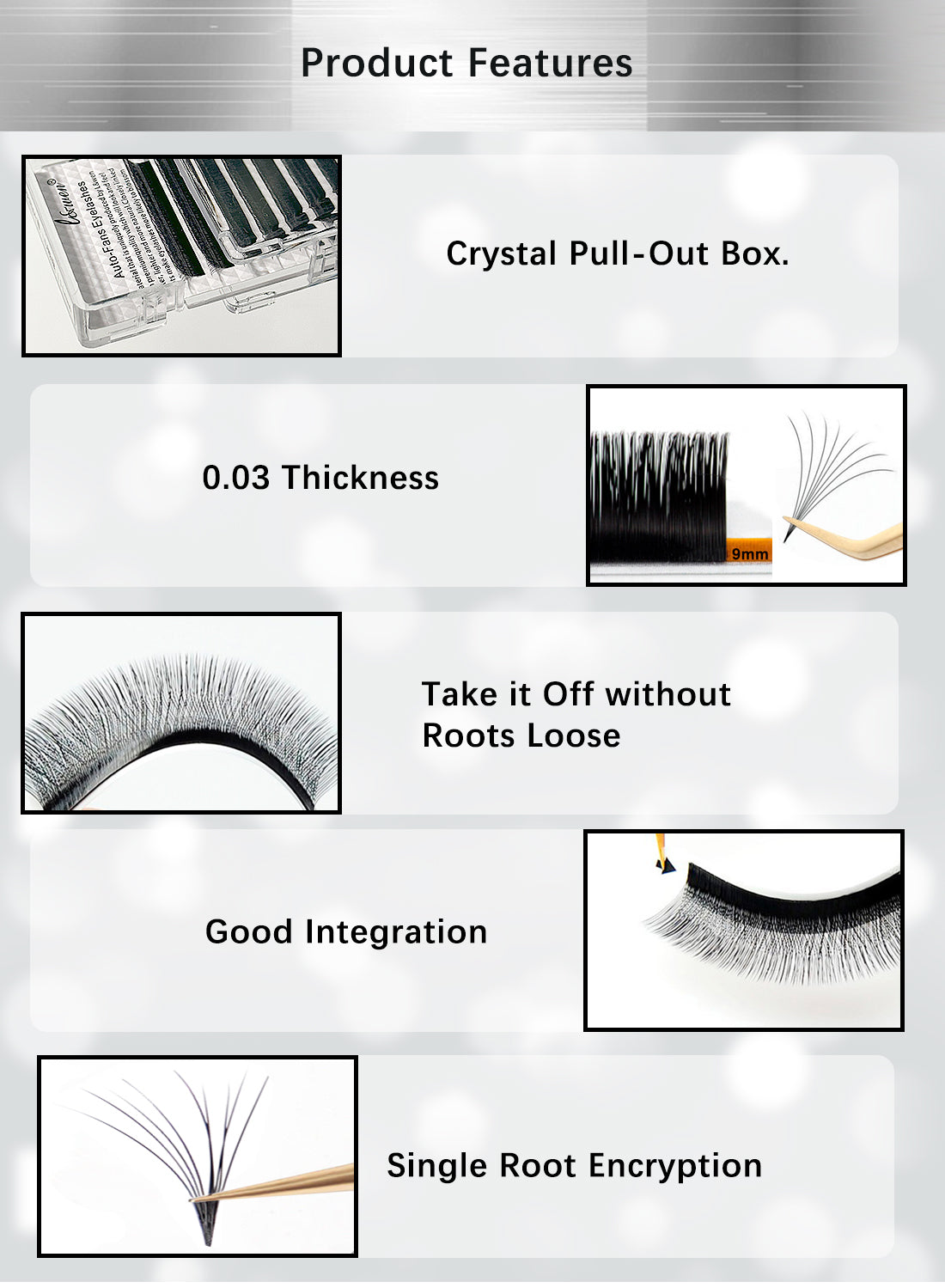 L&wen Auto Fans Fake False Eyelashes for Extension Grafting