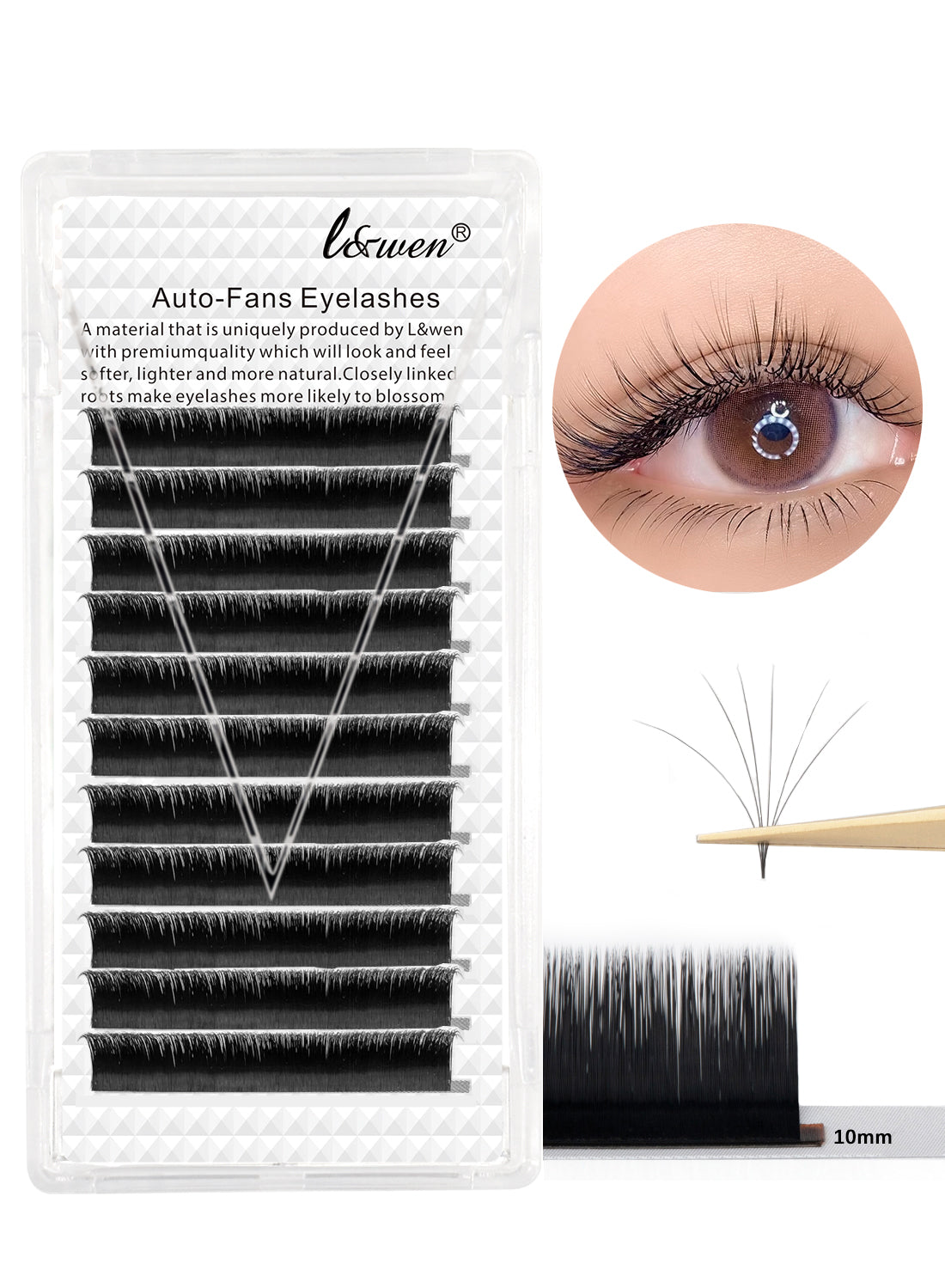 L&wen Auto Fans Fake False Eyelashes for Extension Grafting