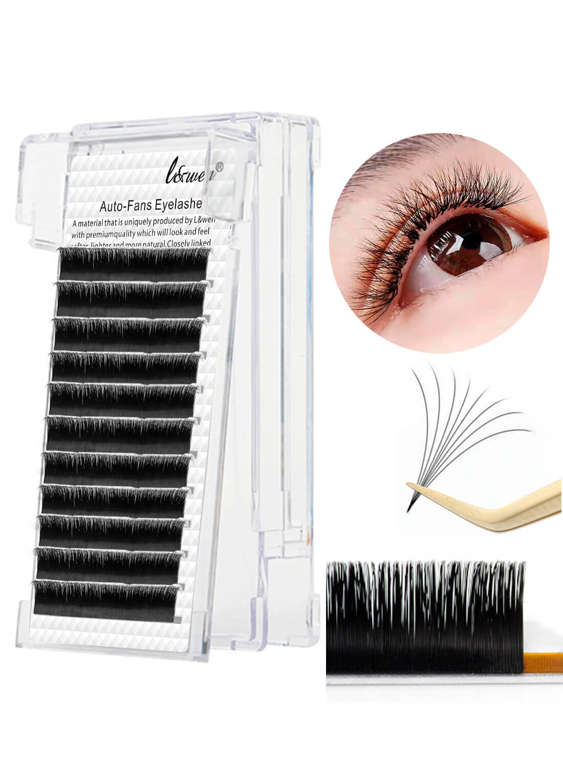 L&wen Auto Fans Fake False Eyelashes for Extension Grafting