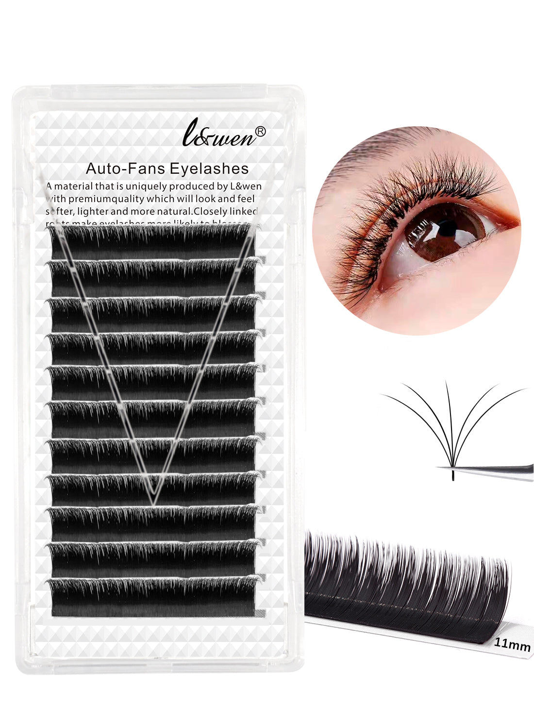 L&wen Auto Fans Fake False Eyelashes for Extension Grafting